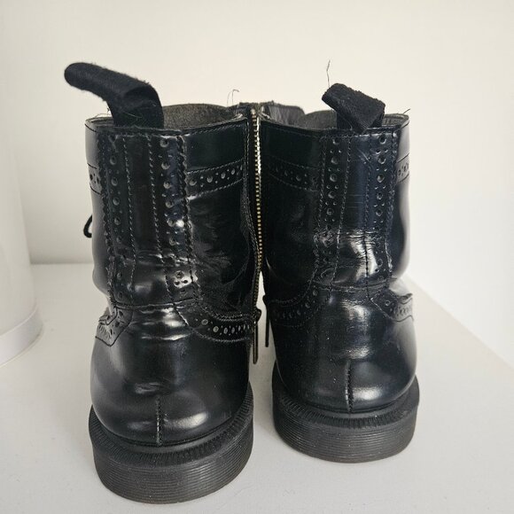 Doc Martens Delphine Patent Leather Brogue Boots - Picture 3 of 5
